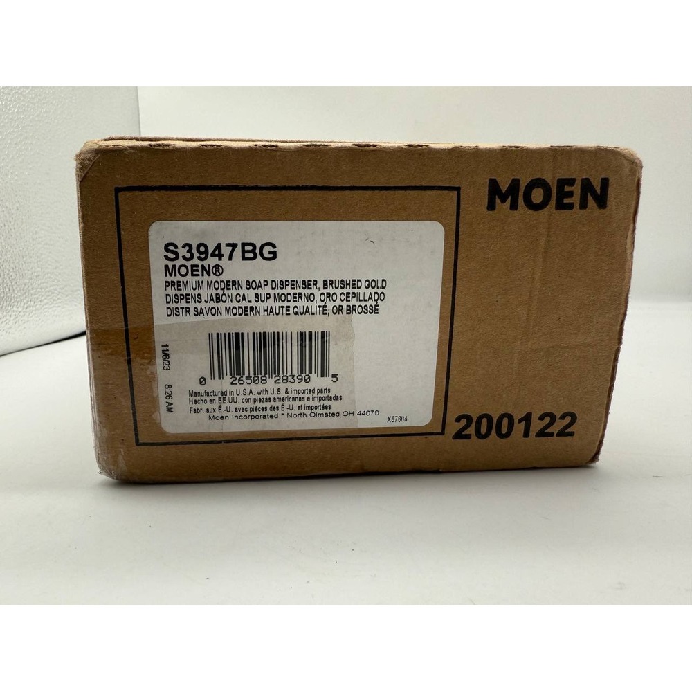 Moen S3947BG Premium Modern Soap Dispenser Brushed Gold Kitchen Bathroom